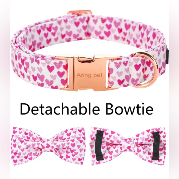 XL NWT ARING PET Valentine's Day Dog Collar, Adorable Bowtie Dog Collars - Picture 3 of 9